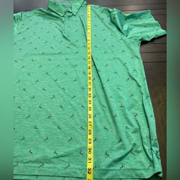 Walter Hagen Mens XXL Reindeer Green Christmas Short Sleeve Polo - Picture 6 of 7